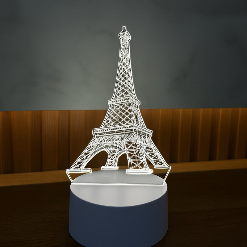 Luminária 3D Torre Eiffel – Acrílico com Iluminação