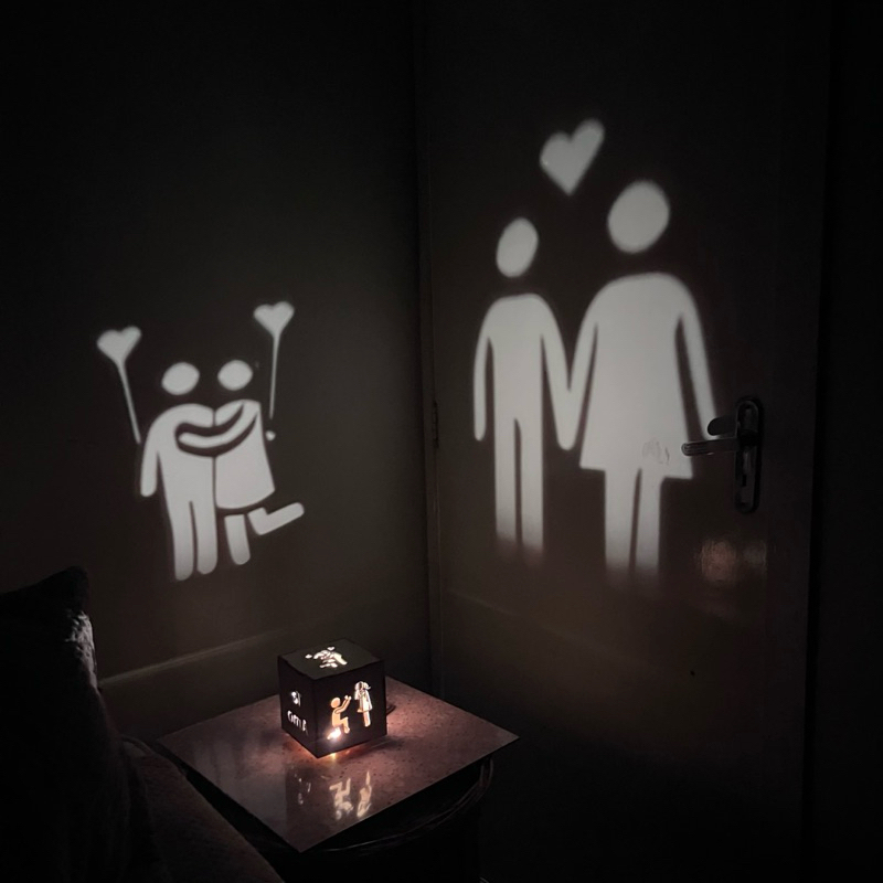 Luminária Box Dia dos Namorados – MDF 3mm | Corte a Laser | 