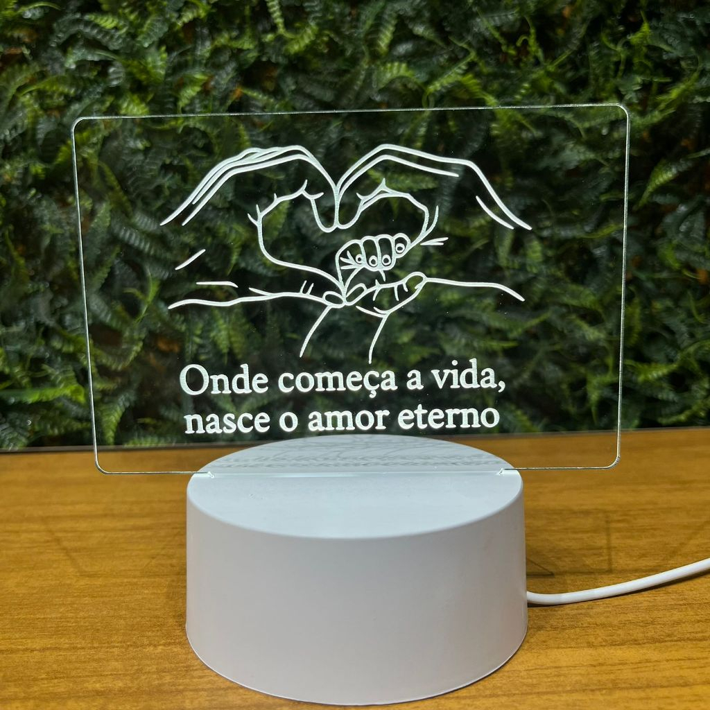 Luminária Nascimento com Frase – Presente para Mamãe, Papai 