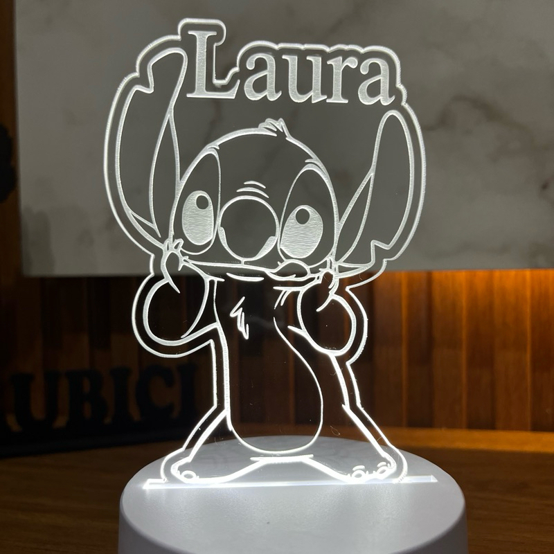 Luminária Stitch com Nome Personalizado • Presente Infantil 