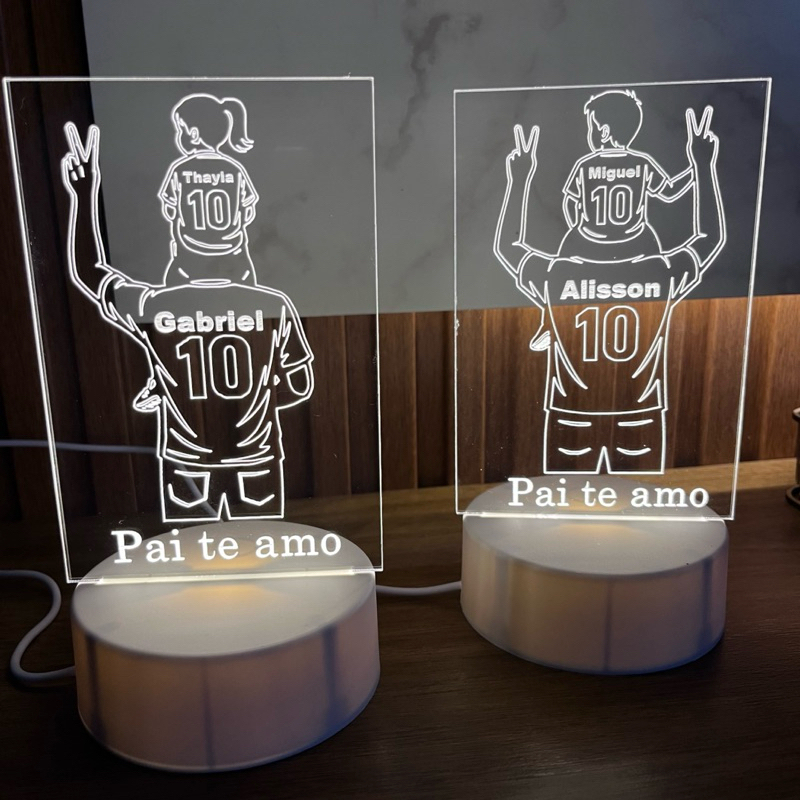 Placa decorativa luminária  Personalizada Pai e Filho(a)